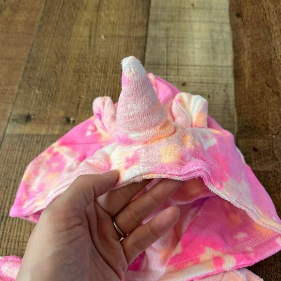 Fabkids pink marble zip up unicorn swim suit cover up jacket loop terry girls 4T - Picture 2 of 7